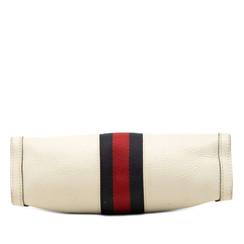 Gucci Small Calfskin Web Ophidia Chain Crossbody White Leather Very good - Inside View