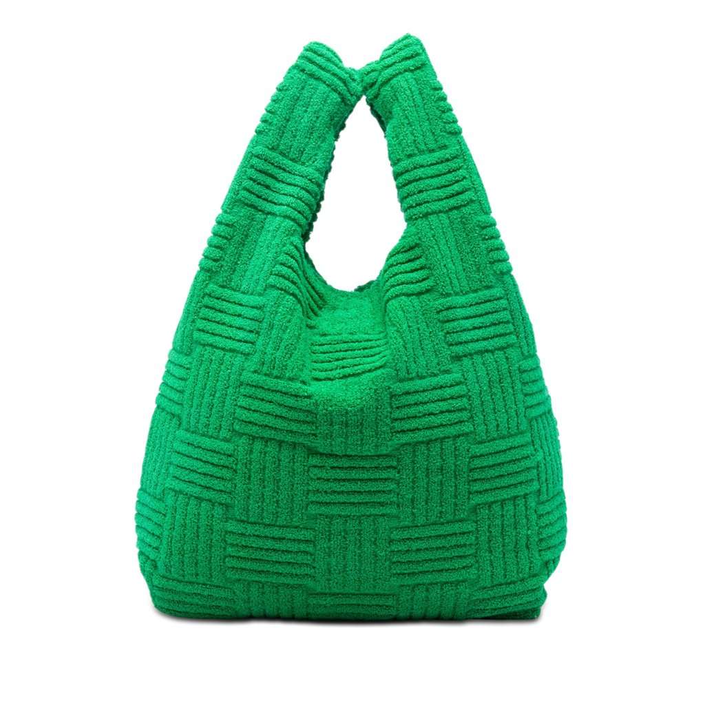 Bottega Veneta Terry Cloth Shopping Tote Green Very good condition - Front View