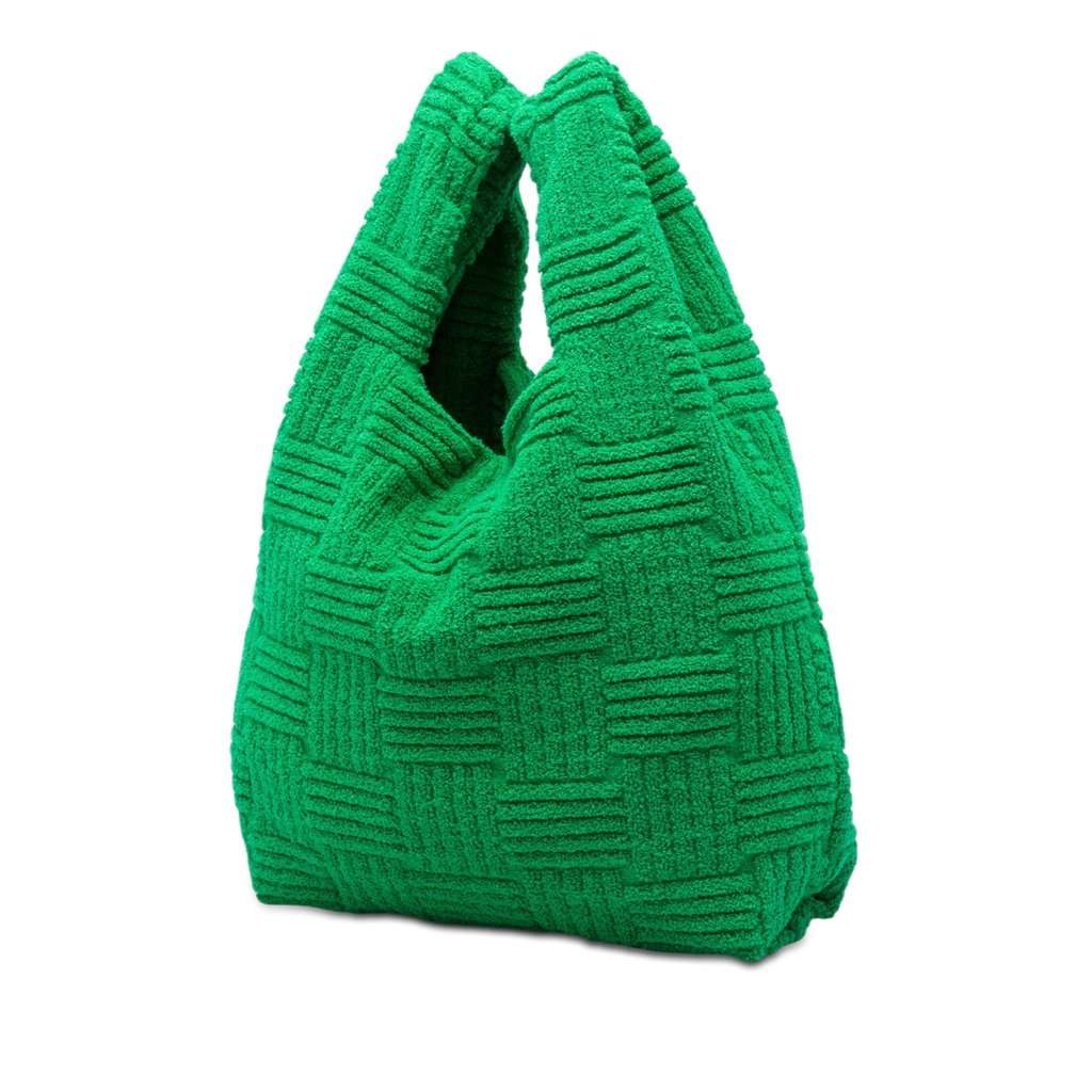 Bottega Veneta Terry Cloth Shopping Tote Green Very good condition - Back View
