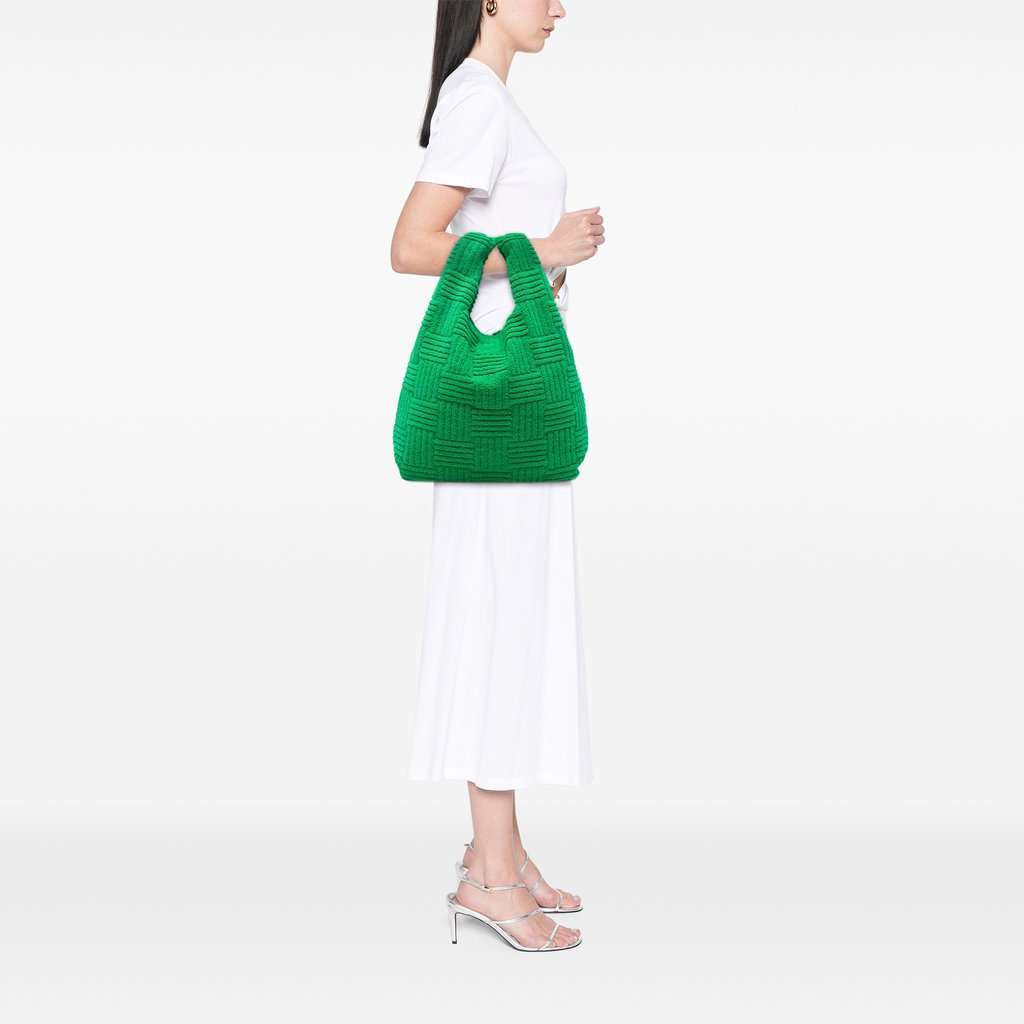 Bottega Veneta Terry Cloth Shopping Tote Green Very good condition - Box View