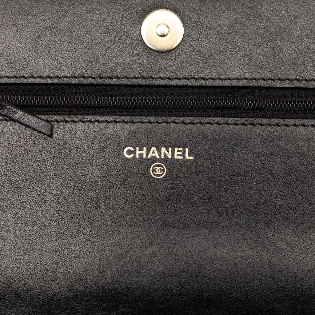 Chanel Quilted Caviar Boy Wallet on Chain Black Leather Very good condition - Box View
