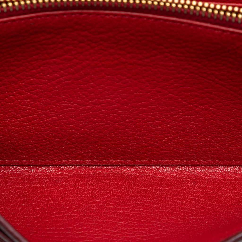 Miu Miu Bicolor Goatskin Madras Bow Wallet on Chain Red Leather Very good condition - Model View
