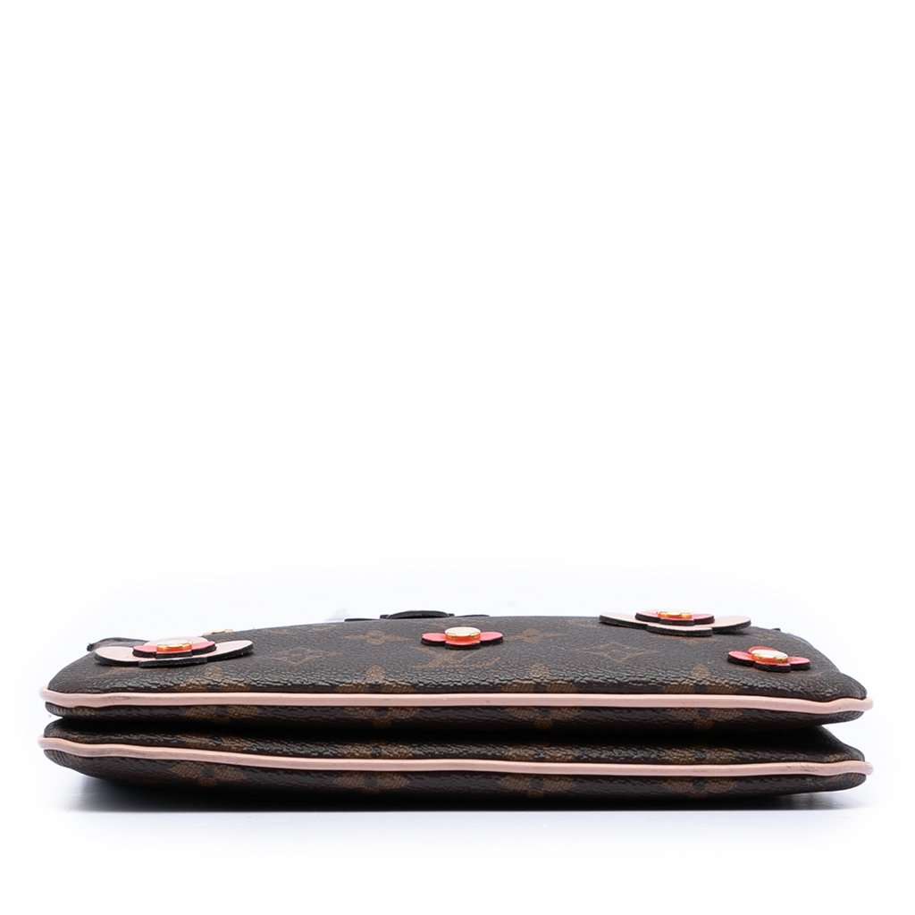 Louis Vuitton Monogram Blooming Flowers Double Zip Pochette Brown Very good condition - Inside View