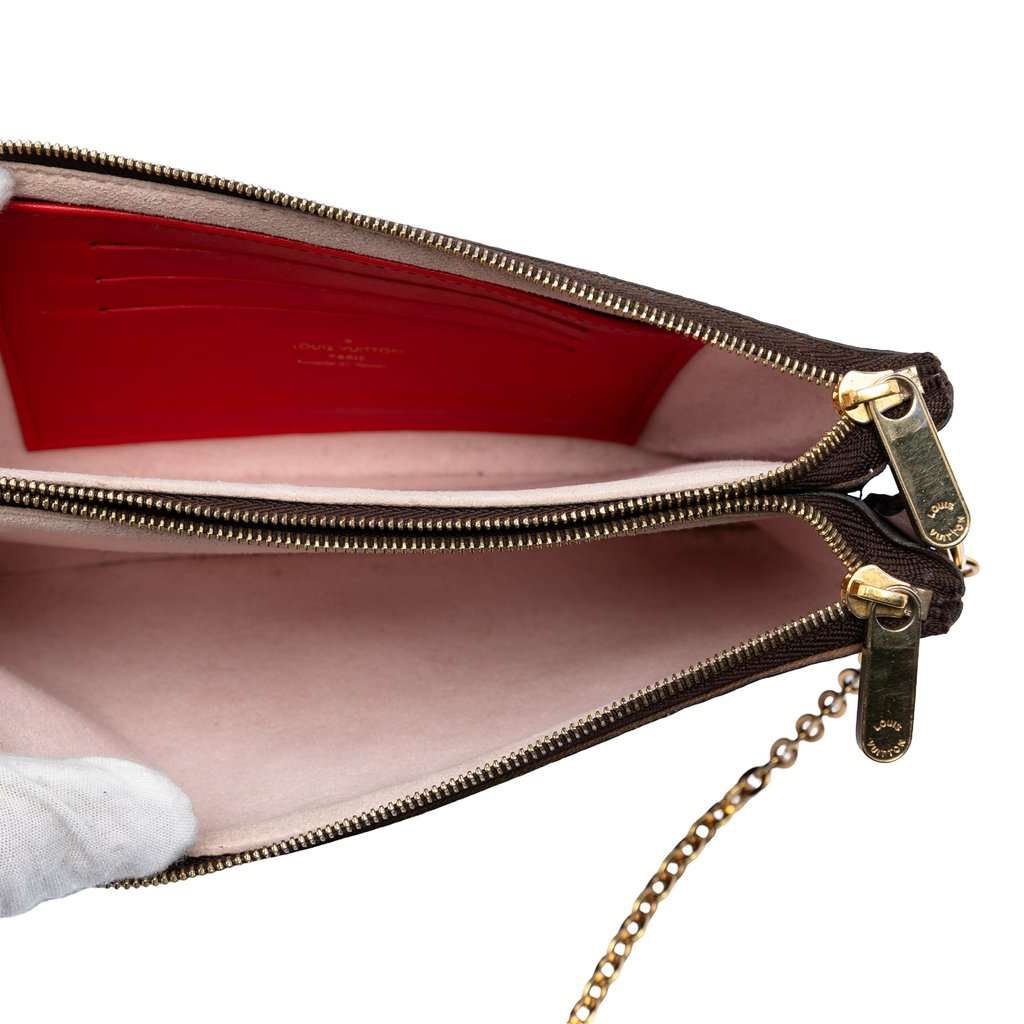 Louis Vuitton Monogram Blooming Flowers Double Zip Pochette Brown Very good condition - Model View
