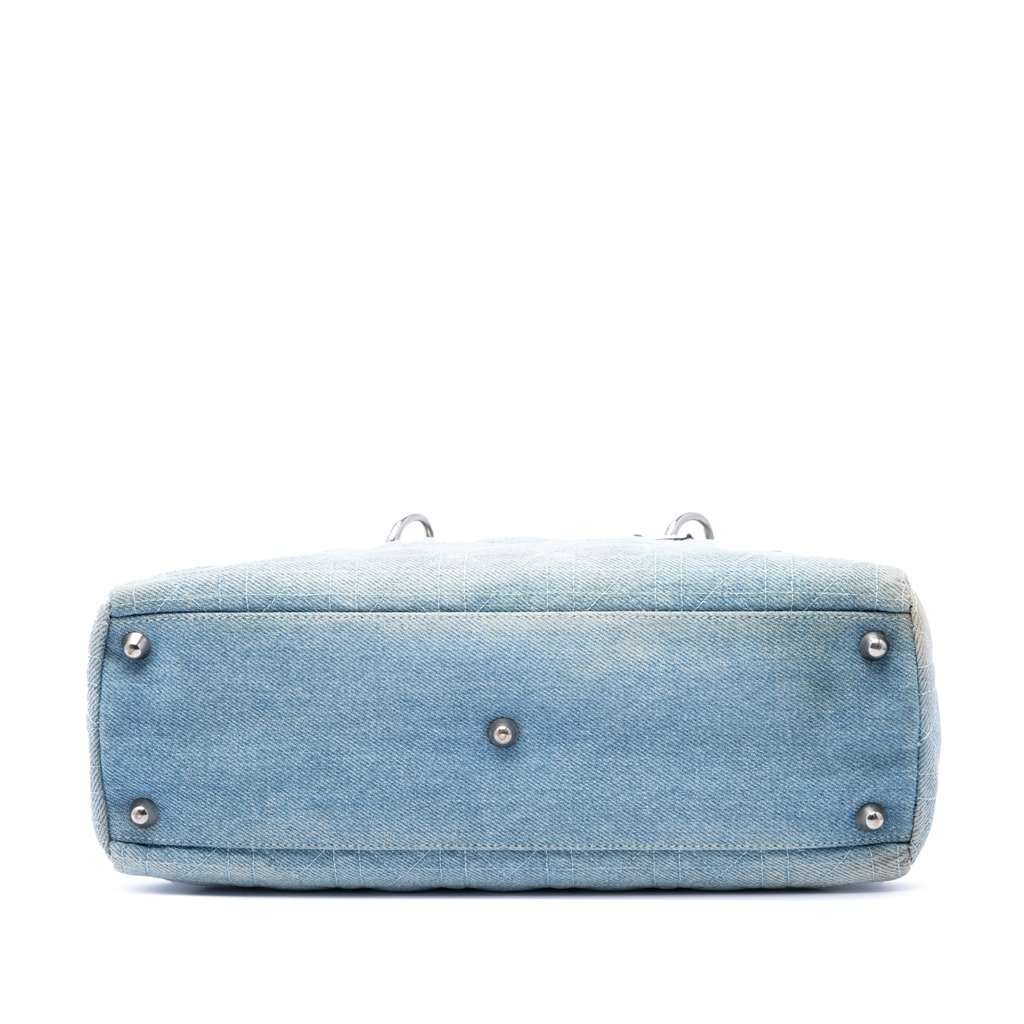 Dior Large Denim Cannage Acrylic Handles Lady Dior Blue Very good - Inside View