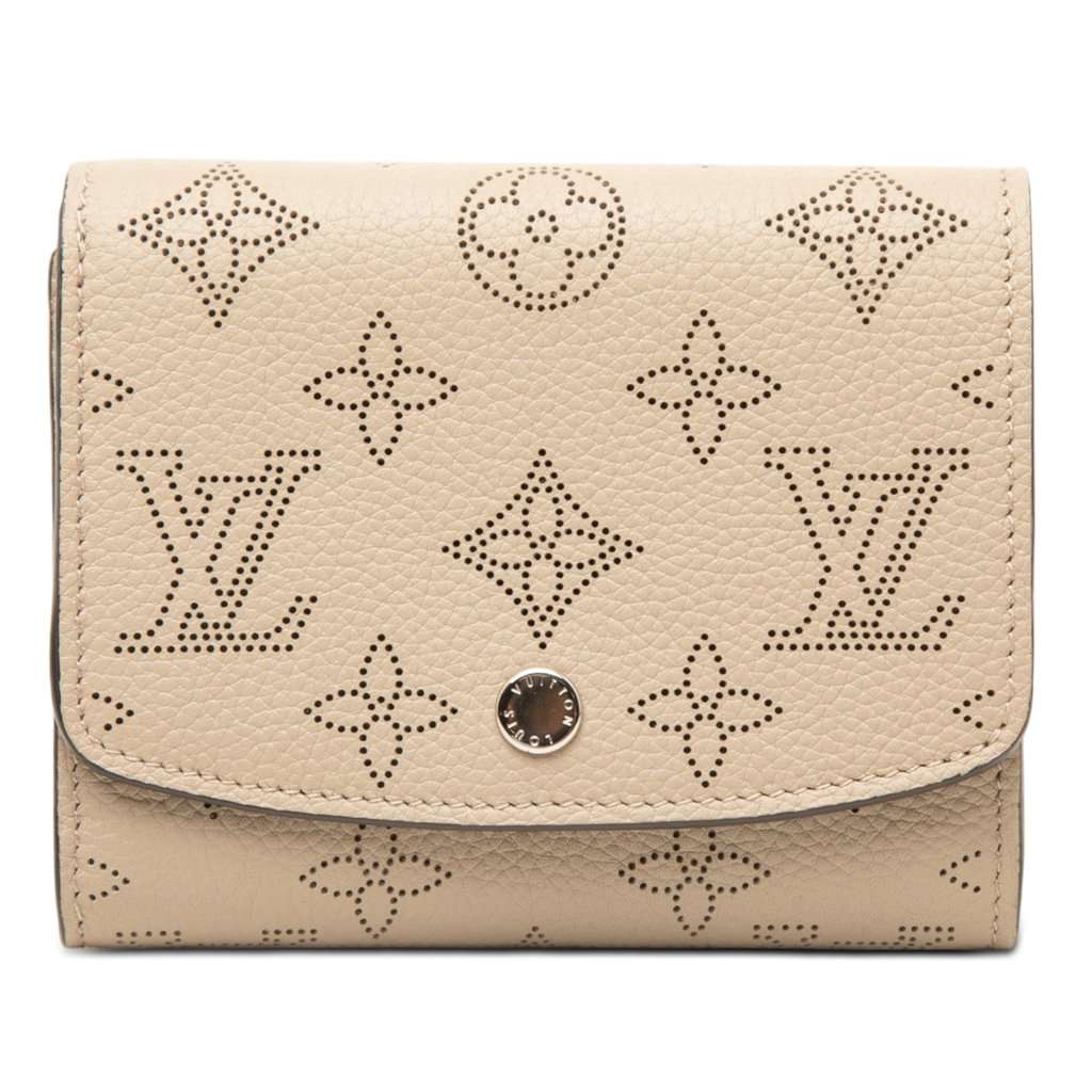Louis Vuitton Monogram Mahina Iris Compact Wallet Beige Leather Very good - Front View