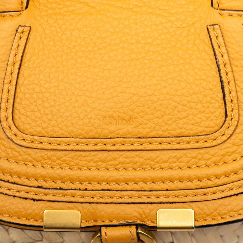 Chloé Mini Raffia Marcie Basket Satchel Beige Very good - Box View