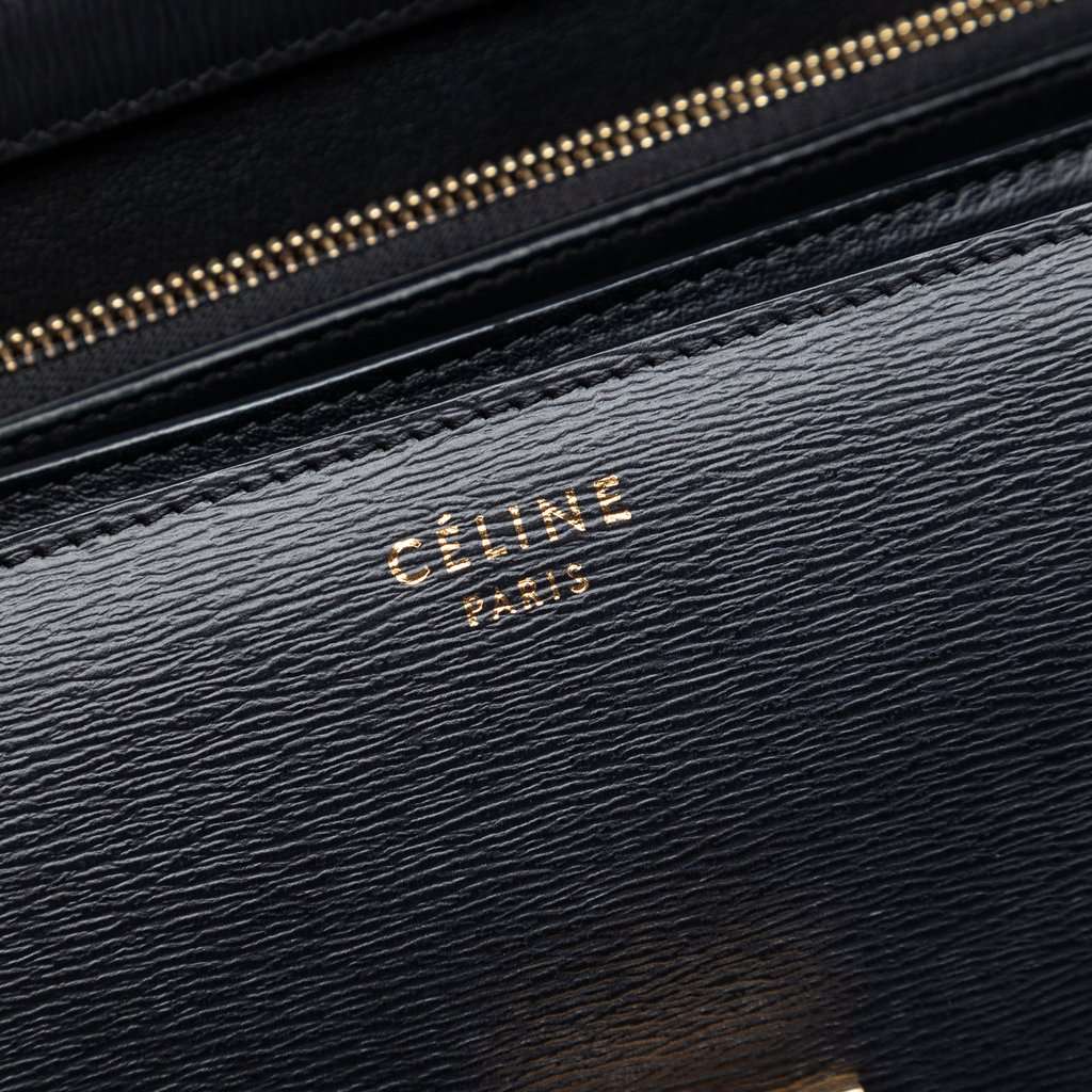 Celine Medium Liege Calfskin Classic Box Black Leather Very good condition - Box View