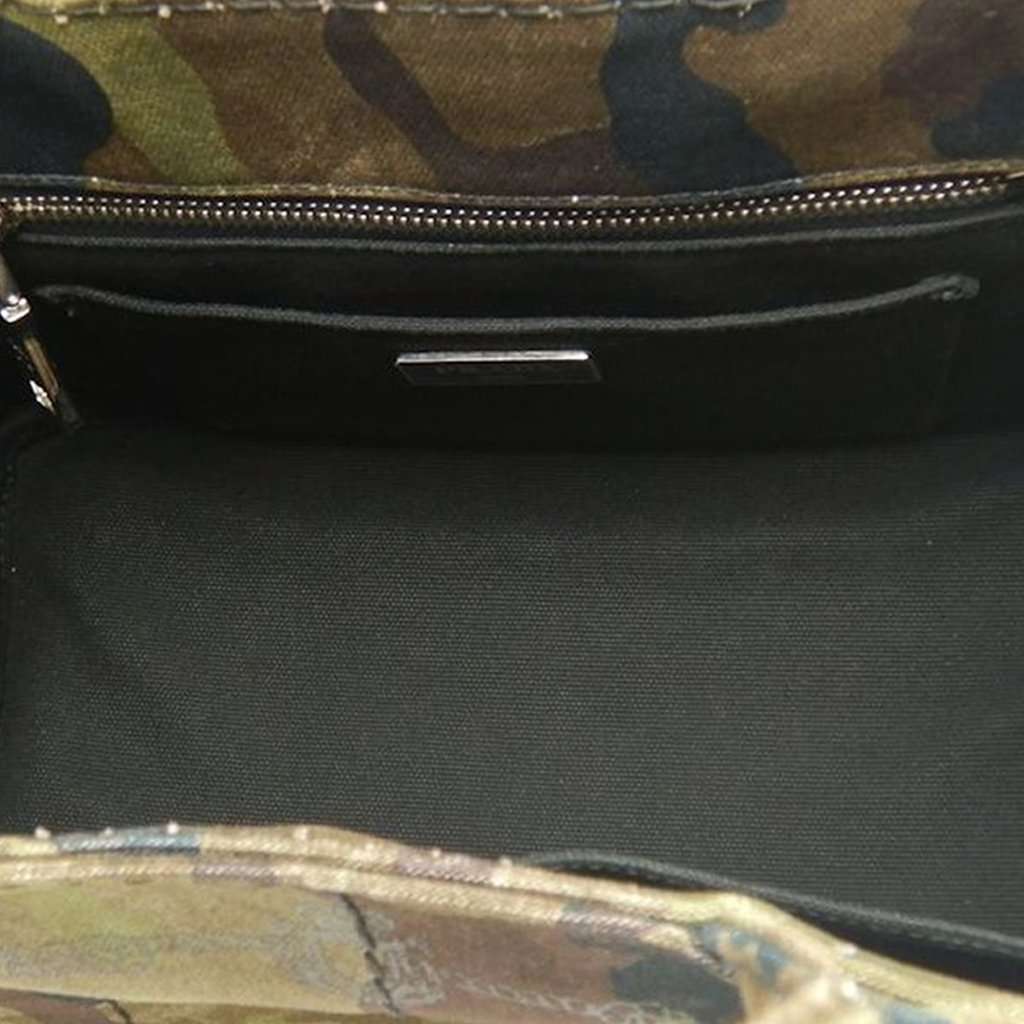 Prada Small Canvas Canapa Logo Camouflage Satchel Brown Very good condition - Model View
