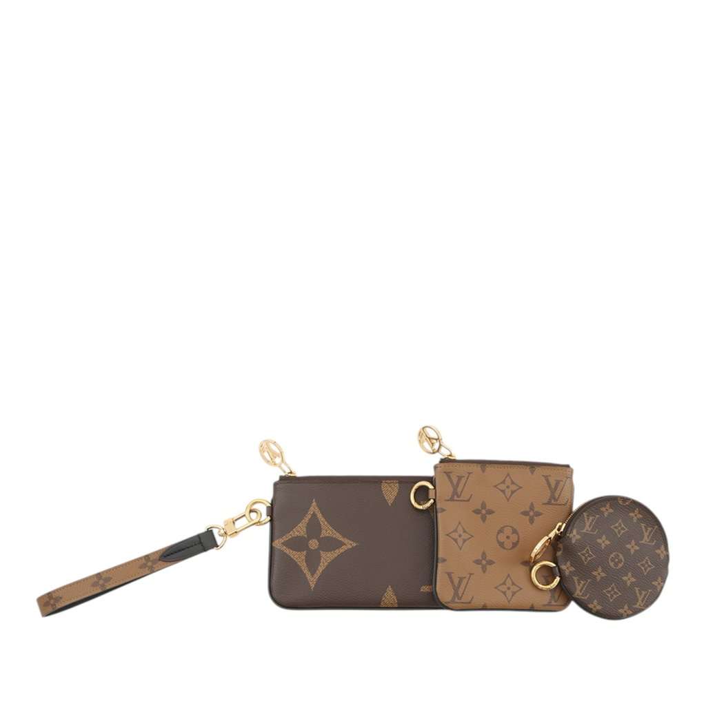 Louis Vuitton Monogram Reverse Giant Trio Pouch Set Brown Very good condition - Front View