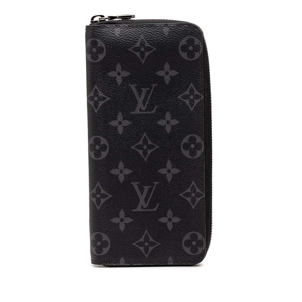 Louis Vuitton Monogram Eclipse Vertical Zippy Wallet Black Very good condition - Front View