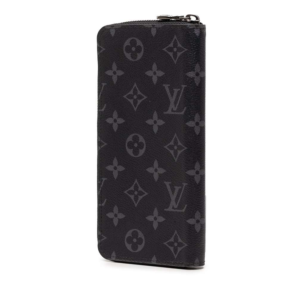 Louis Vuitton Monogram Eclipse Vertical Zippy Wallet Black Very good condition - Back View