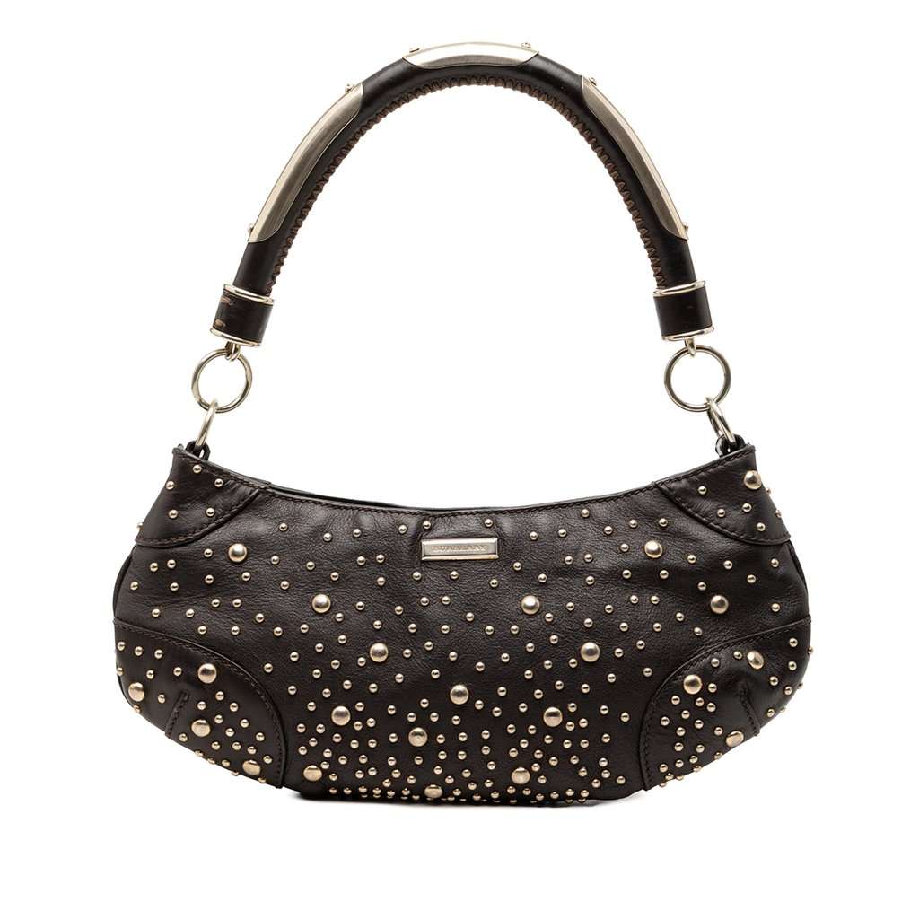 Burberry Studded Calfskin Cadet Satchel Black Leather Very good condition - Front View