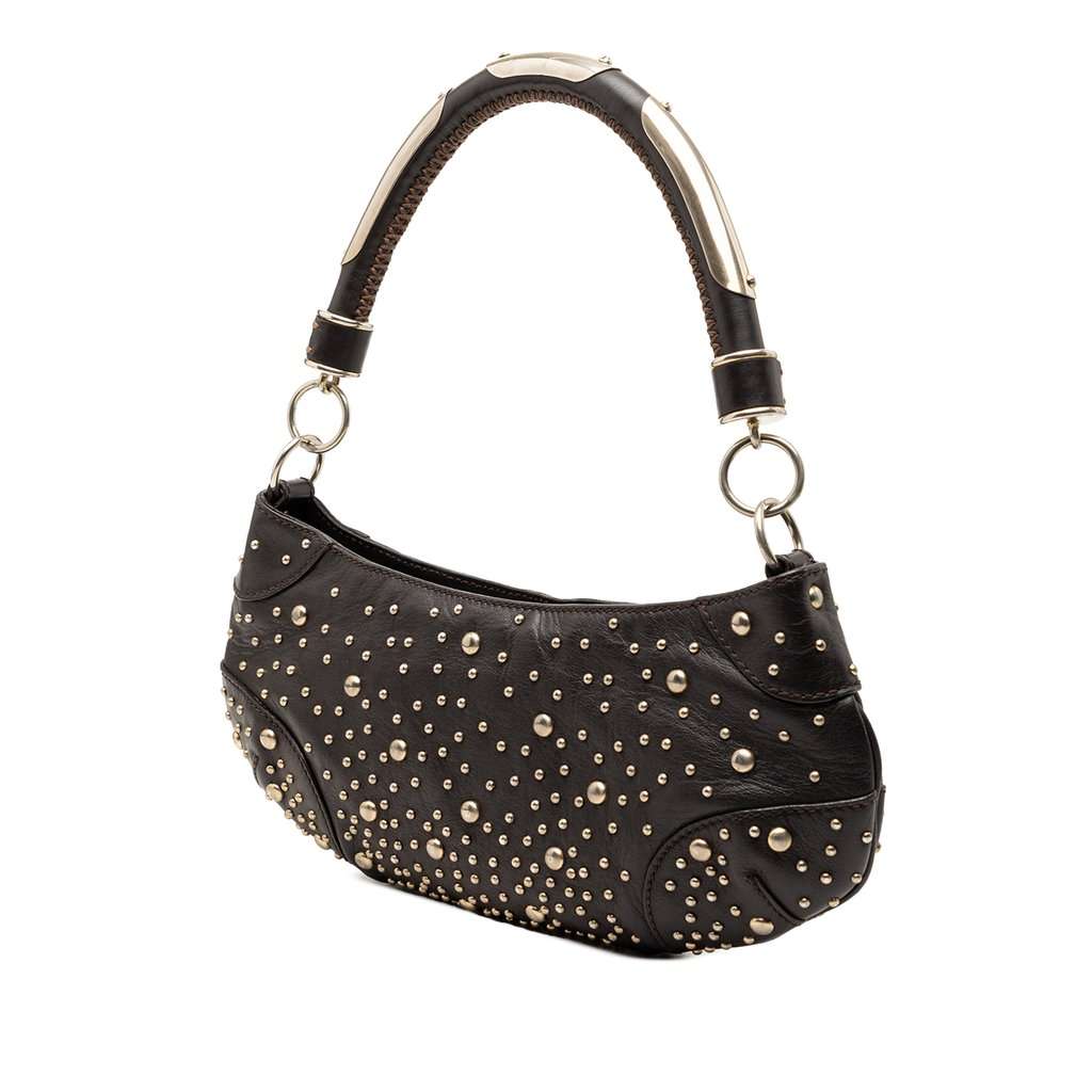 Burberry Studded Calfskin Cadet Satchel Black Leather Very good condition - Back View