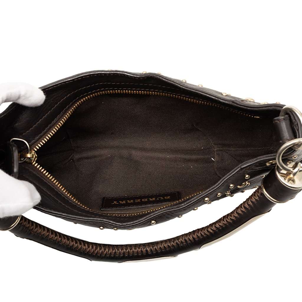 Burberry Studded Calfskin Cadet Satchel Black Leather Very good condition - Model View