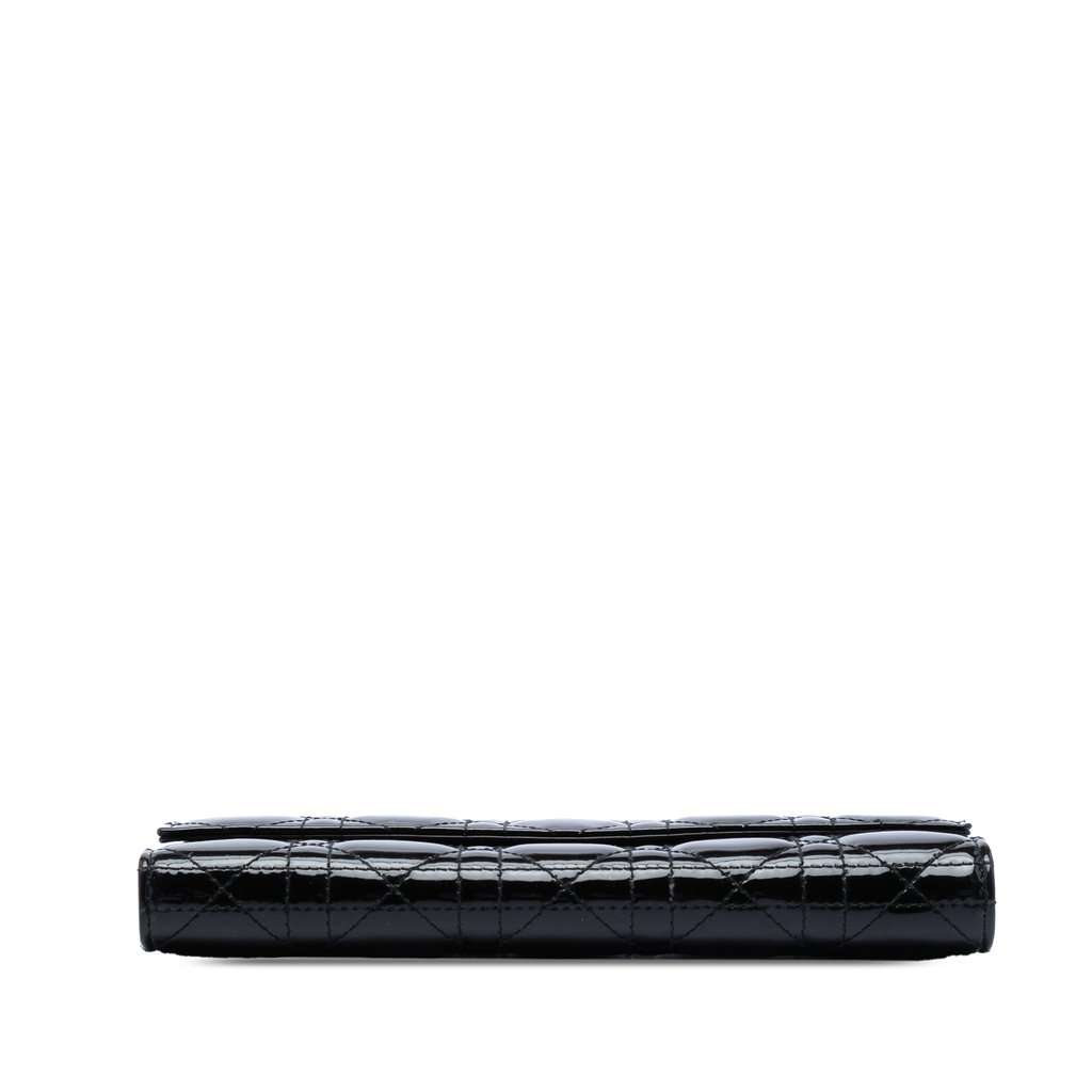 Dior Patent Cannage Lady Dior Wallet On Chain Black Leather Very good condition - Inside View