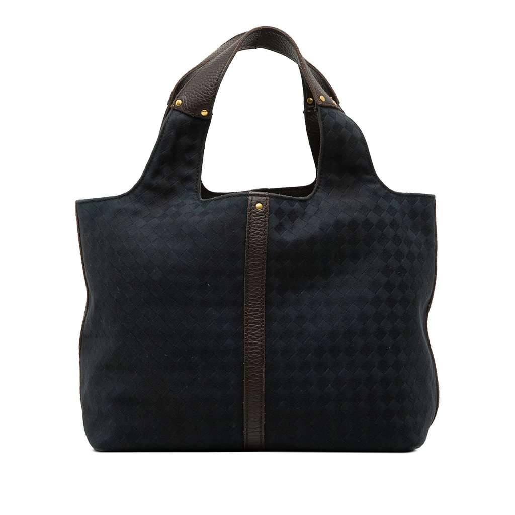 Bottega Veneta Canvas Intrecciato Handbag Black Very good condition - Front View