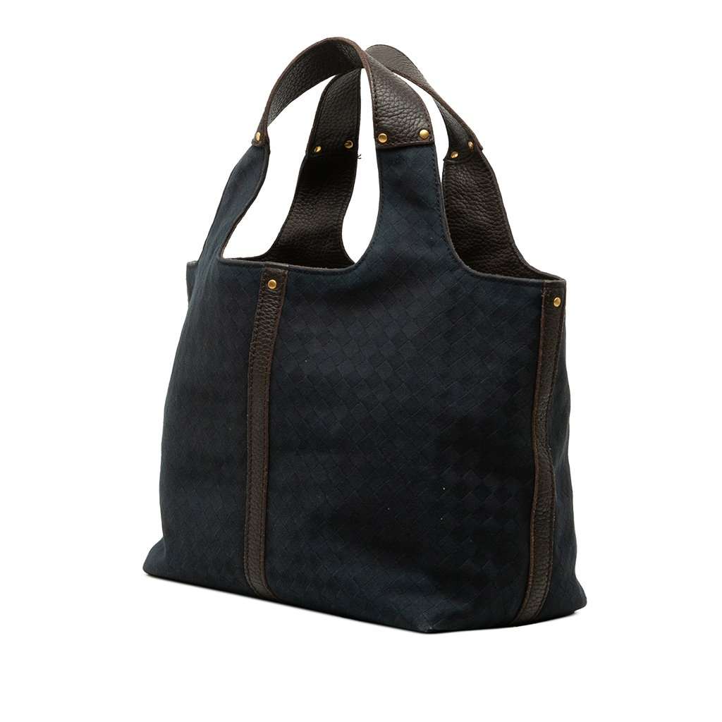 Bottega Veneta Canvas Intrecciato Handbag Black Very good condition - Back View