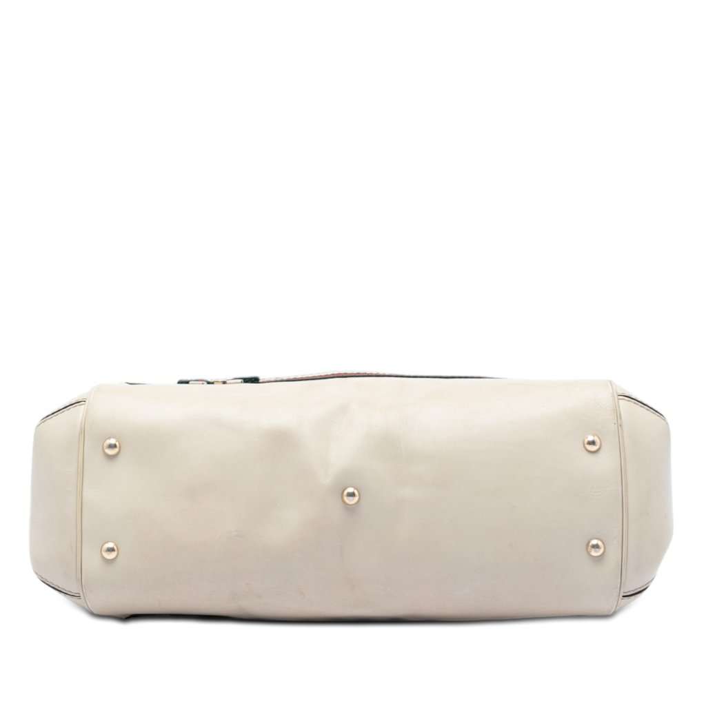 Gucci GG Canvas Web Mayfair Satchel Beige Good - Inside View