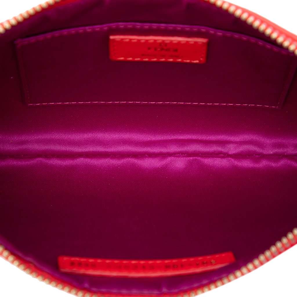 Fendi Zucchino Embossed Nappa Tassel Handbag Red Leather Very good - Model View