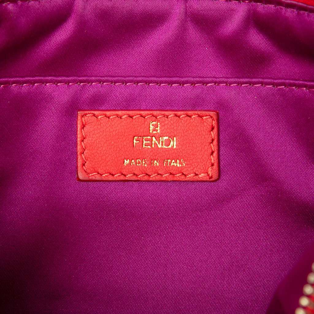 Fendi Zucchino Embossed Nappa Tassel Handbag Red Leather Very good - Box View