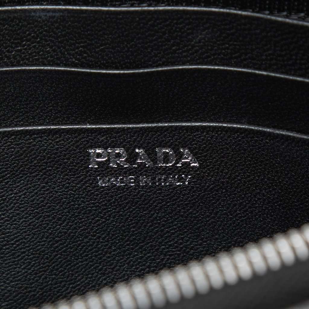 Prada Mini Soft Calf Impunture Diagramme Double Zip Crossbody Black Leather Very good - Box View