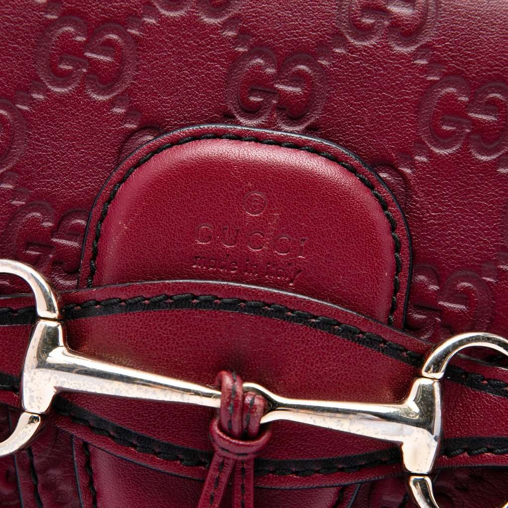 Gucci Medium Guccissima Emily Shoulder Bag Red Leather Very good - Box View