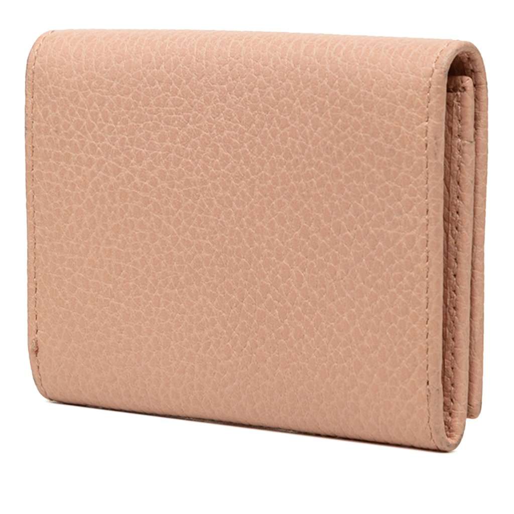 Gucci GG Marmont Calfskin Card Case Brown Leather Very good condition - Back View