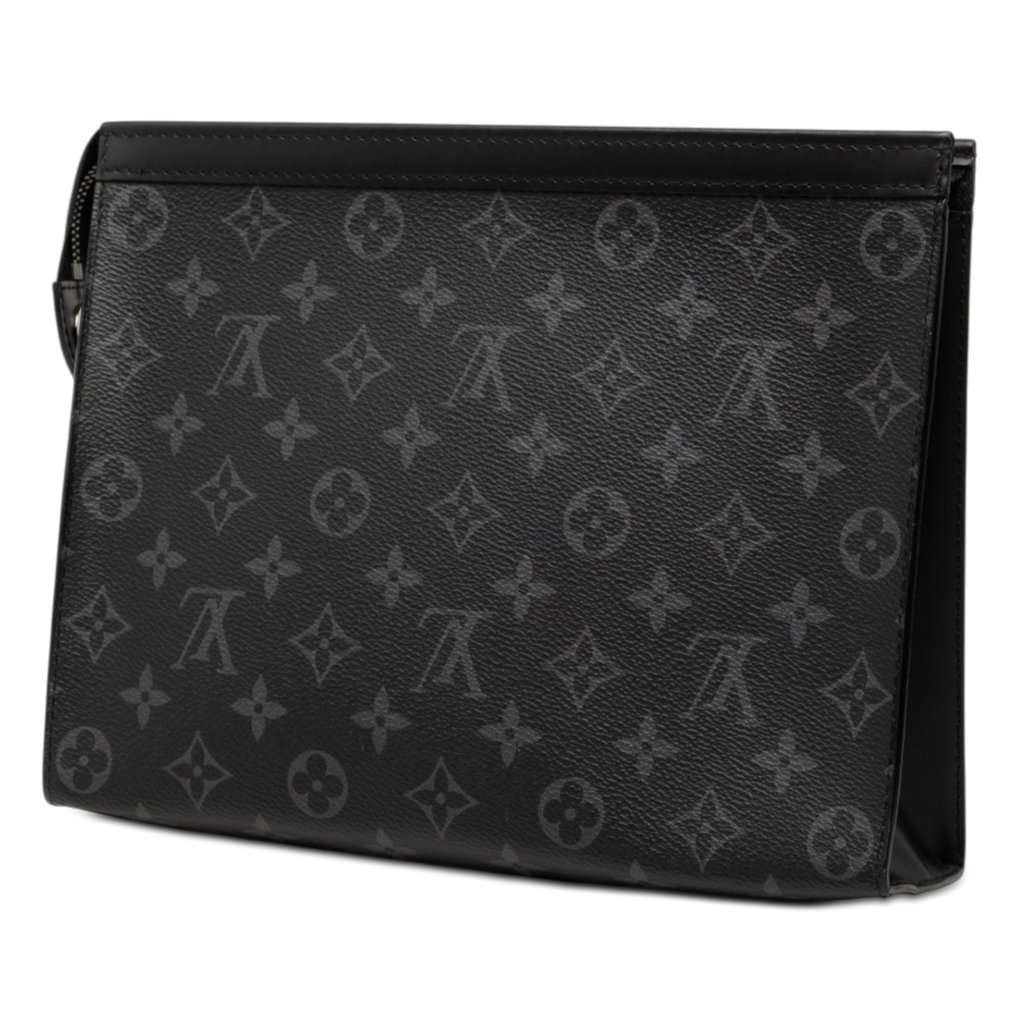 Louis Vuitton Monogram Eclipse Pochette Voyage MM Black Very good - Back View
