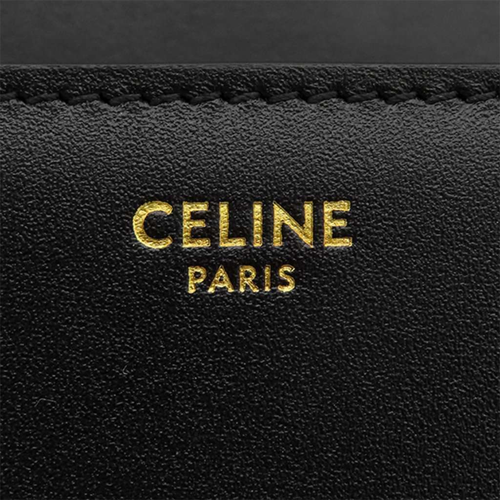 Celine Medium Calfskin Triomphe Frame Crossbody Black Leather Very good condition - Box View