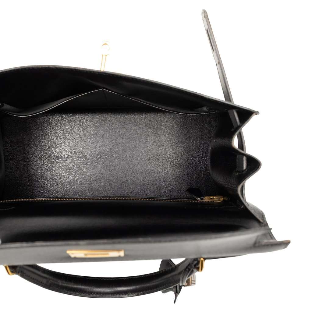 Hermès Box Calf Kelly Sellier 28 Black Leather Good condition - Model View