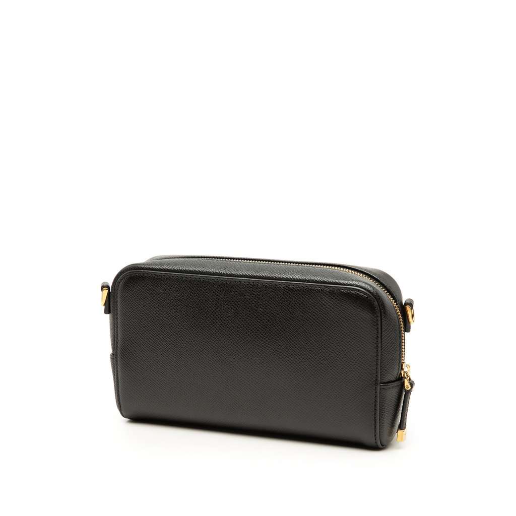 Dior Grained Calfskin Caro Double Pouch Black Leather Very good - Back View