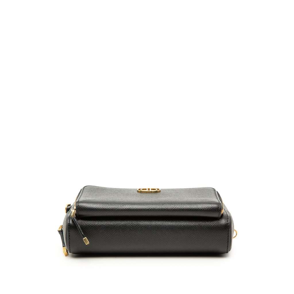 Dior Grained Calfskin Caro Double Pouch Black Leather Very good - Inside View