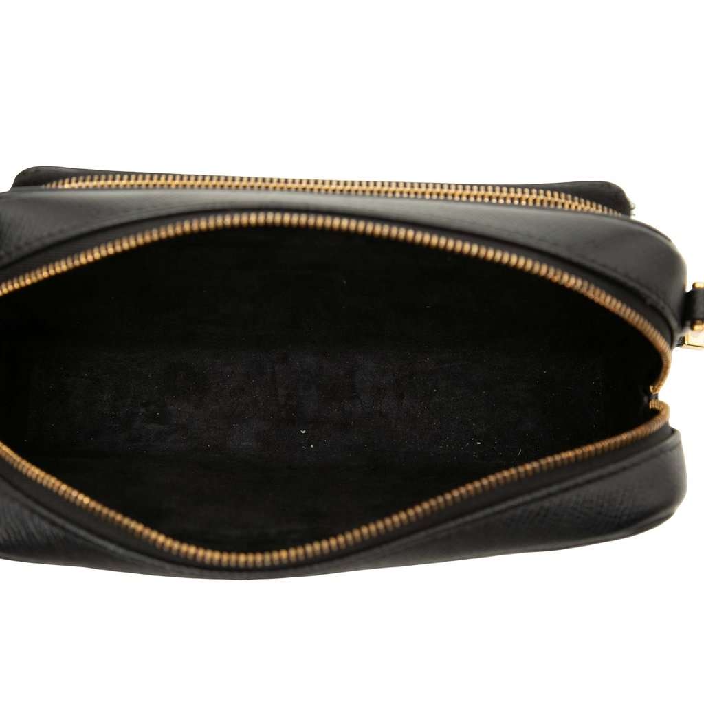 Dior Grained Calfskin Caro Double Pouch Black Leather Very good - Model View