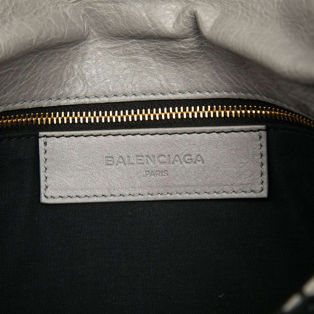 Balenciaga Lambskin Motocross Giant 12 Envelope Clutch With Strap Grey Leather Very good condition - Box View