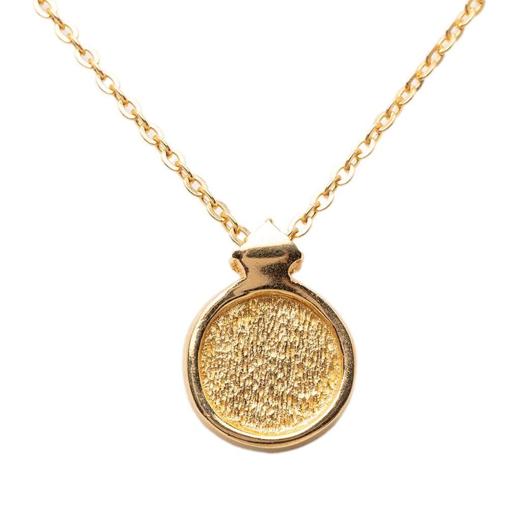 Dior Gold Plated Enamel Strass Logo Pendant Necklace Gold Metal Very good condition - Inside View