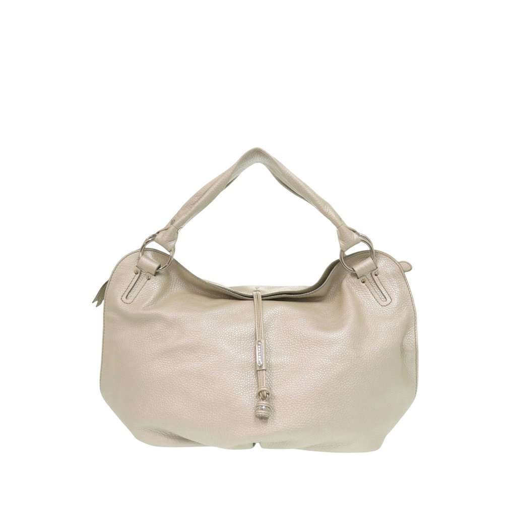 Celine Grained Metallic Calfskin Bittersweet Hobo Silver Leather Very good condition - Front View