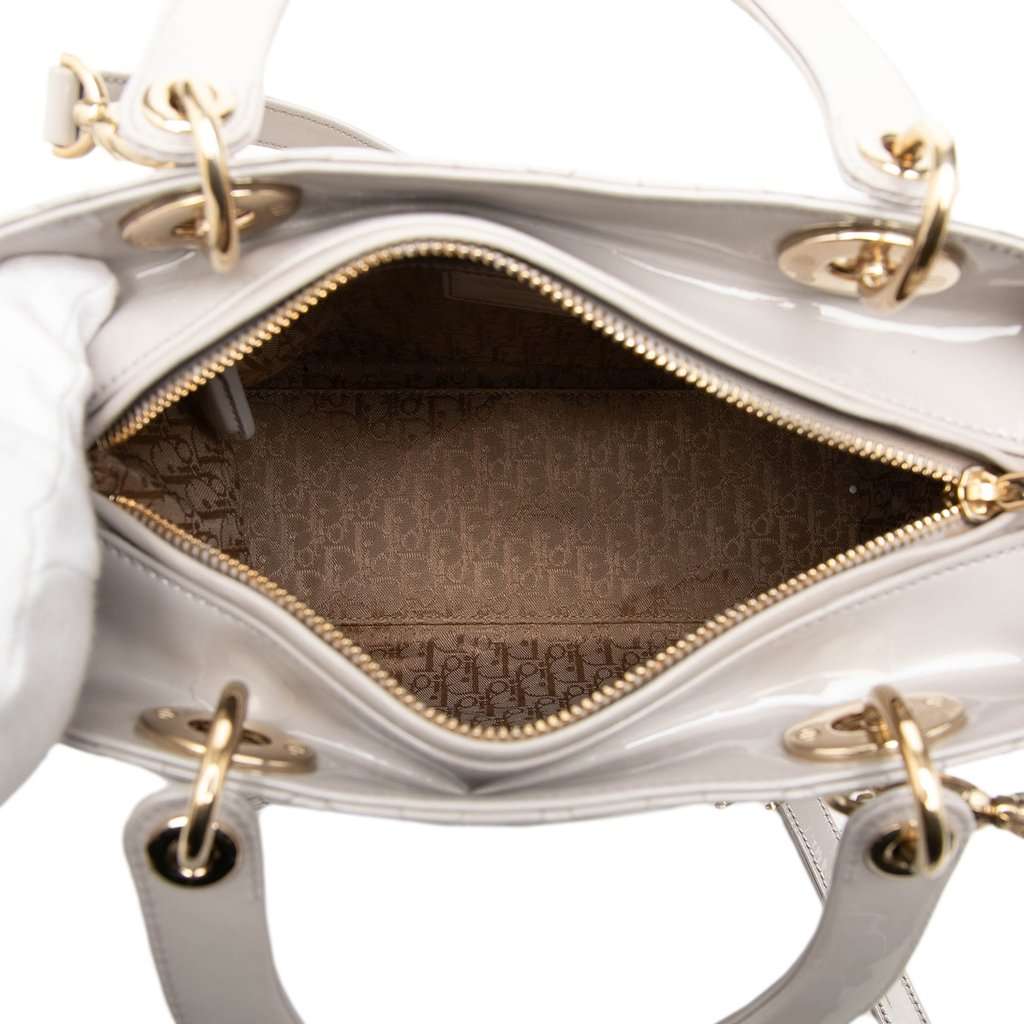 Dior Medium Patent Cannage Lady Dior MultiColor Leather Good - Model View