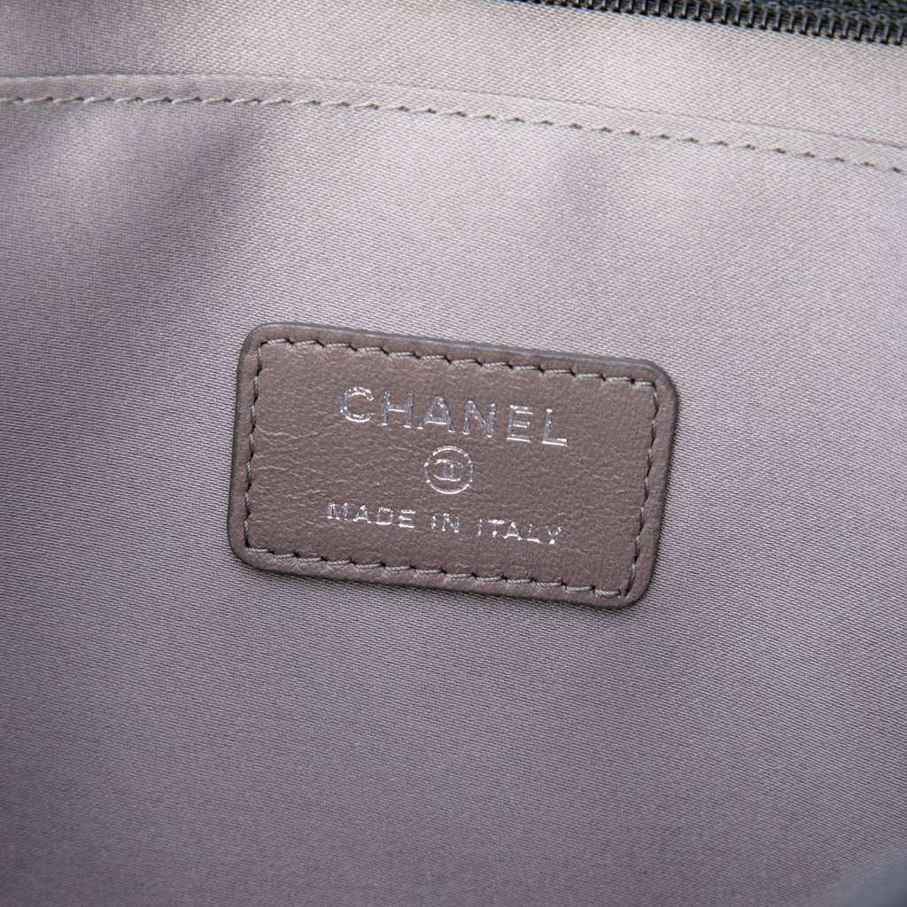 Chanel Quilted Patent Embossed Lucky Symbols Pochette Black Leather Very good condition - Box View