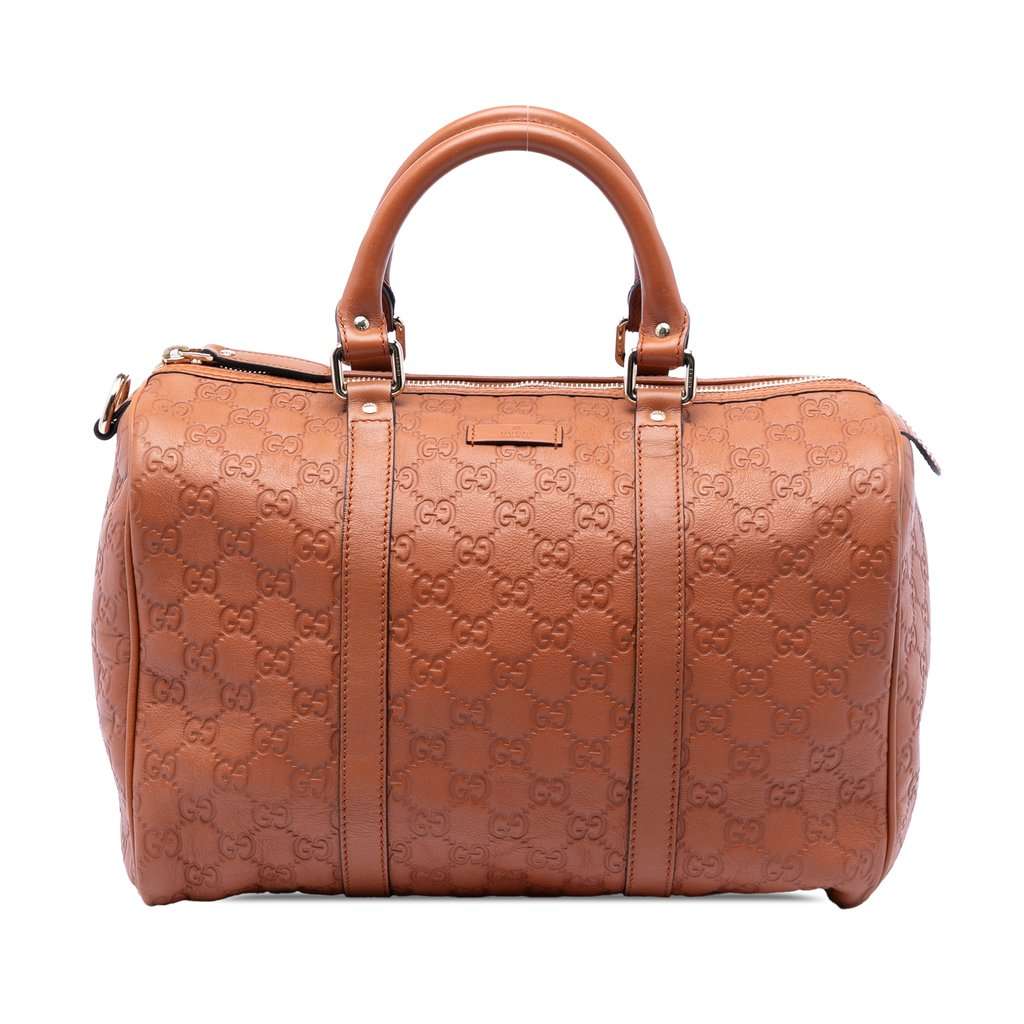 Gucci Medium Guccissima Joy Boston Bag Brown Leather Very good condition - Front View