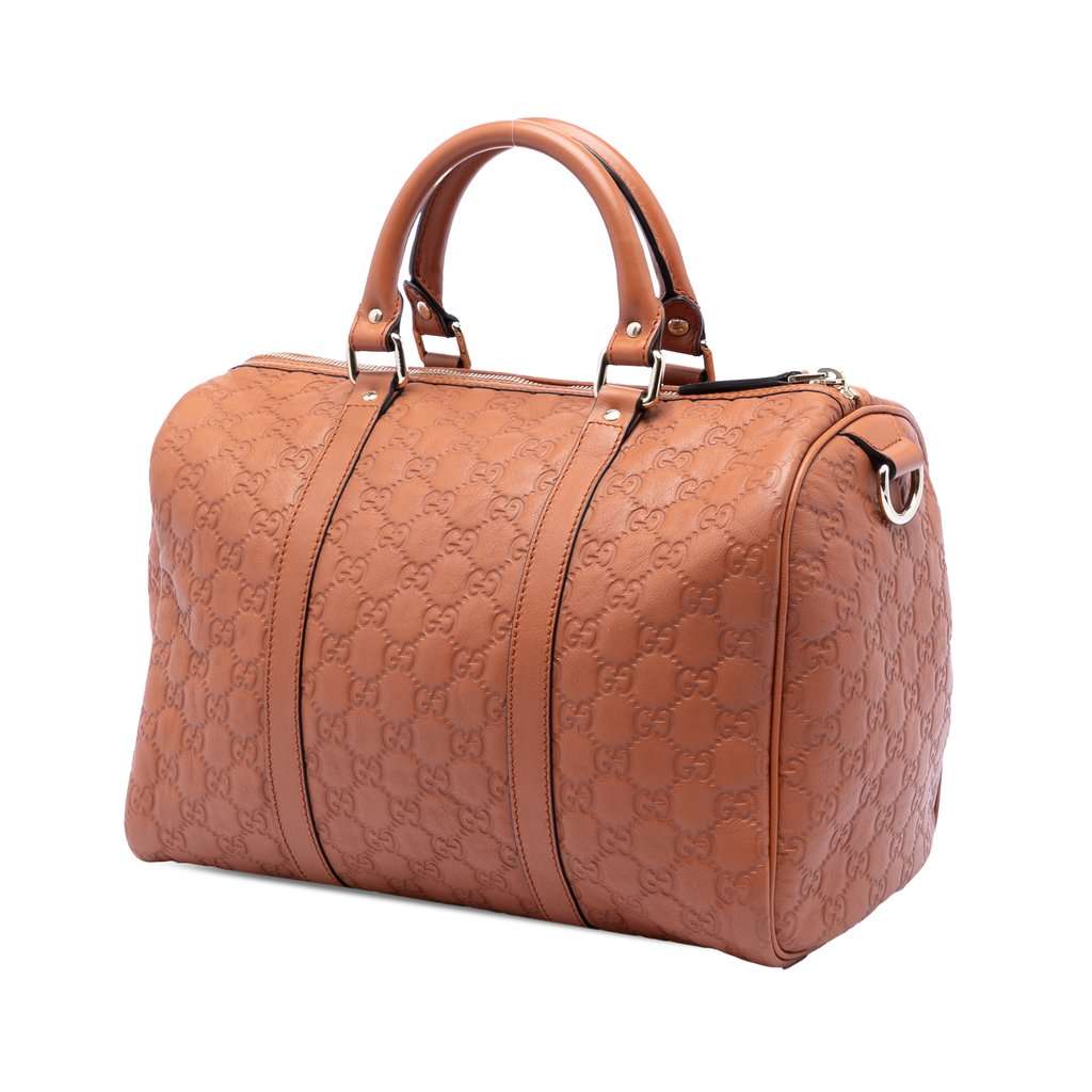 Gucci Medium Guccissima Joy Boston Bag Brown Leather Very good condition - Back View