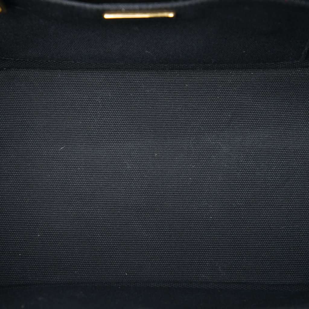 Prada Small Canvas Canapa Logo Stripes Satchel Black Very good condition - Model View