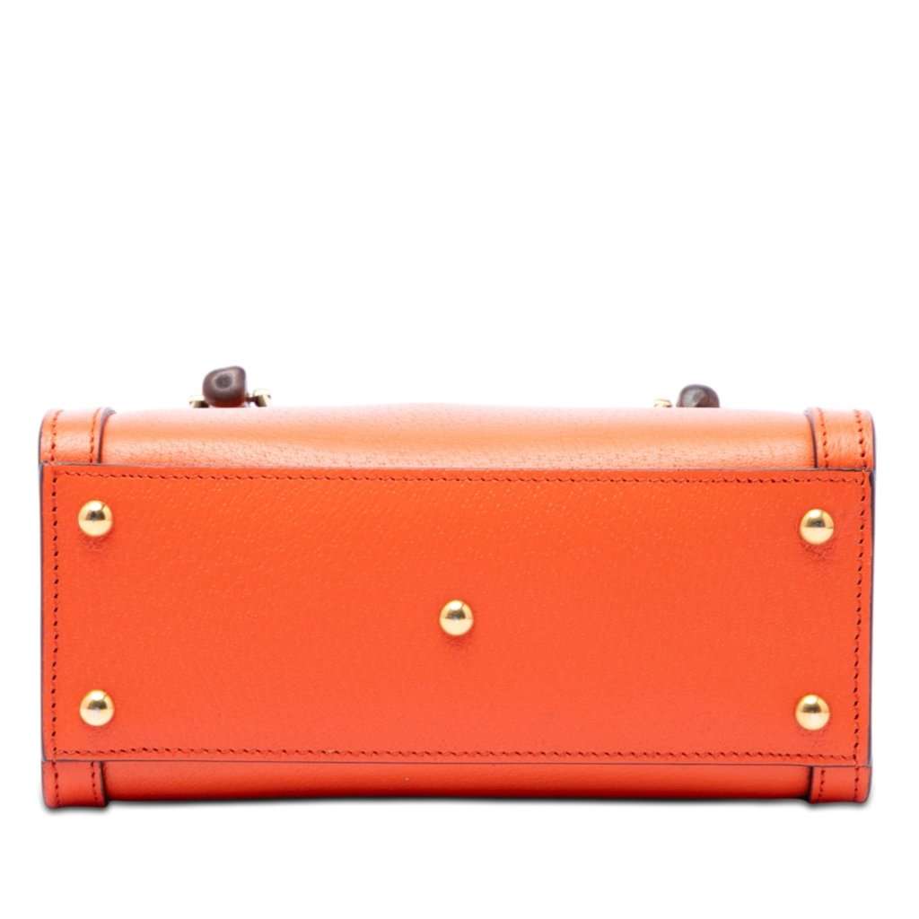 Gucci Mini Calfskin Bamboo Diana Satchel Orange Leather Very good - Inside View