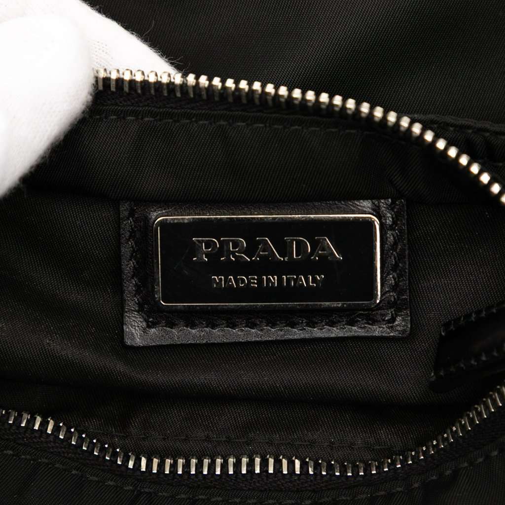 Prada Tessuto Zip Top Crossbody Black Very good condition - Box View