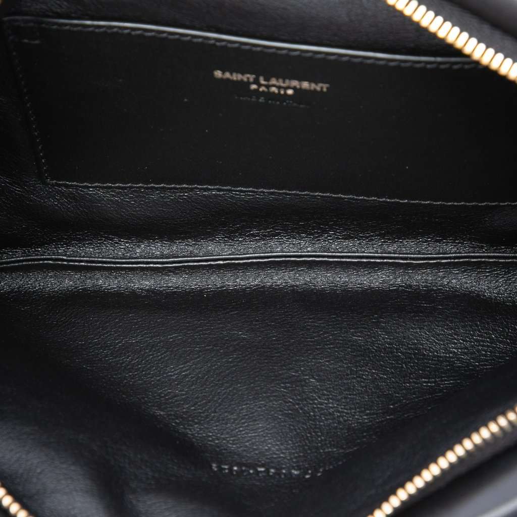 Saint Laurent Lambskin Monogram Long Calypso Zipped Pouch Black Leather Very good - Model View