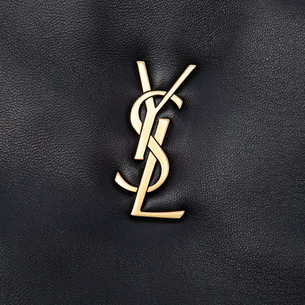 Saint Laurent Lambskin Monogram Long Calypso Zipped Pouch Black Leather Very good - Box View