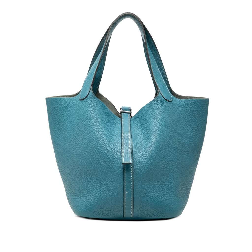Hermès Clemence Picotin 22 Blue Leather Very good - Front View