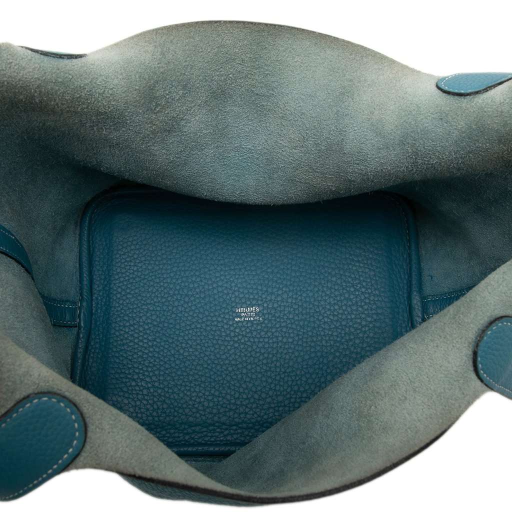 Hermès Clemence Picotin 22 Blue Leather Very good - Model View