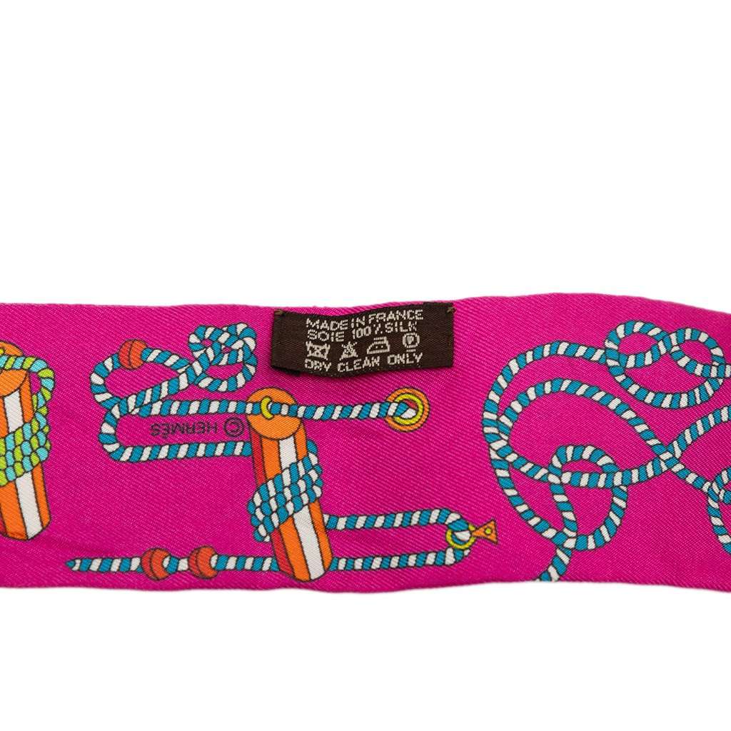 Hermès Cordages Silk Twilly Scarf Pink Very good - Box View