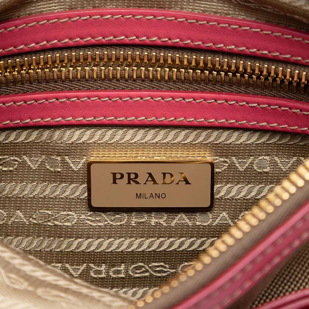 Prada Canvas Canapa Logo Bow Crossbody Beige Very good condition - Box View